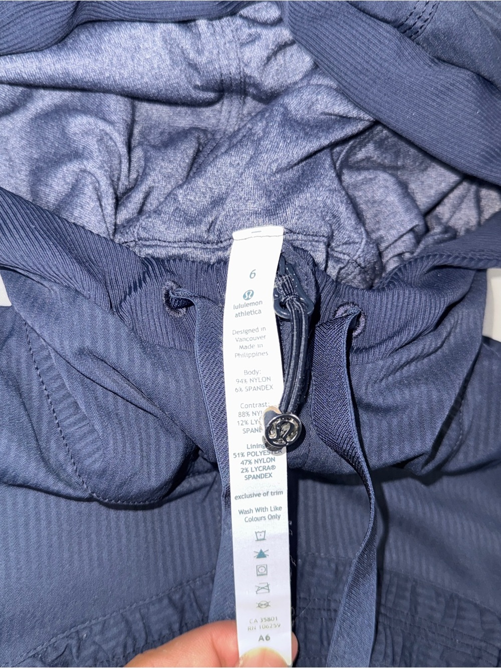 Lululemon Shaped Expression Hoodie Jacket Midnight Navy Ruched Size 6 - Picture 3 of 8